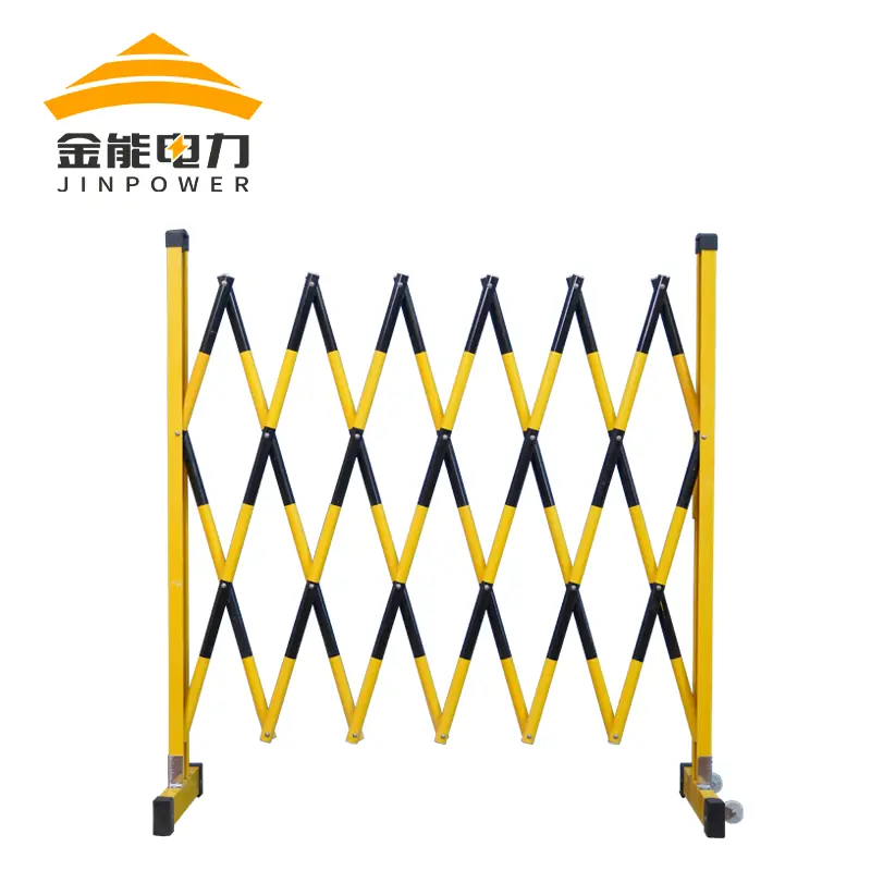 金能玻璃钢圆管伸缩围栏底座可加万向轮